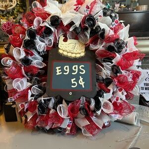 Charming Red and Black Farmhouse Wreath